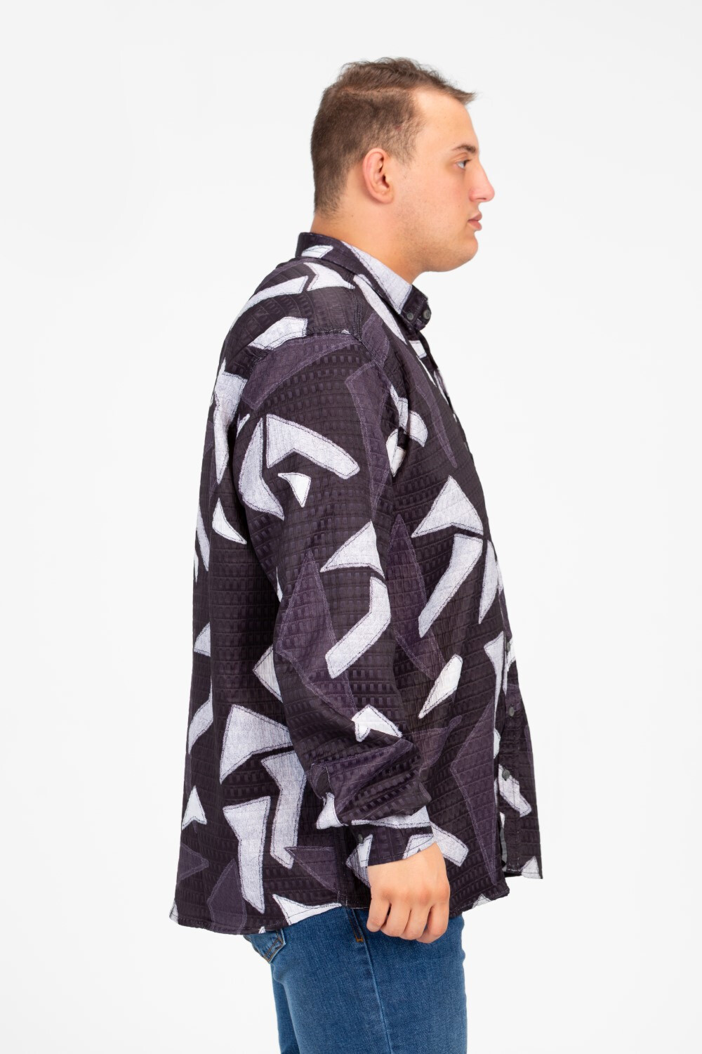 Men's Big Size Printed Long Sleeve Shirt