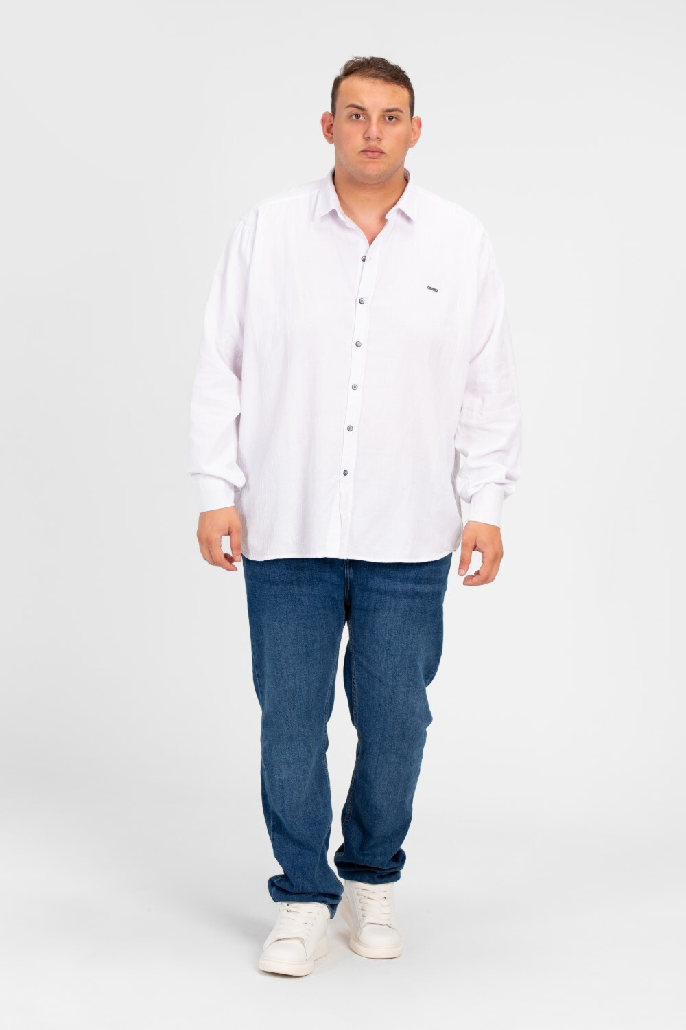 Men's Basic Long Sleeve Big Size Shirt