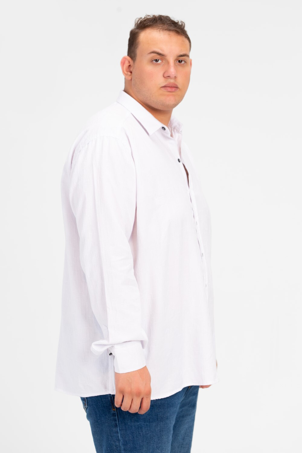 Men's Basic Long Sleeve Big Size Shirt