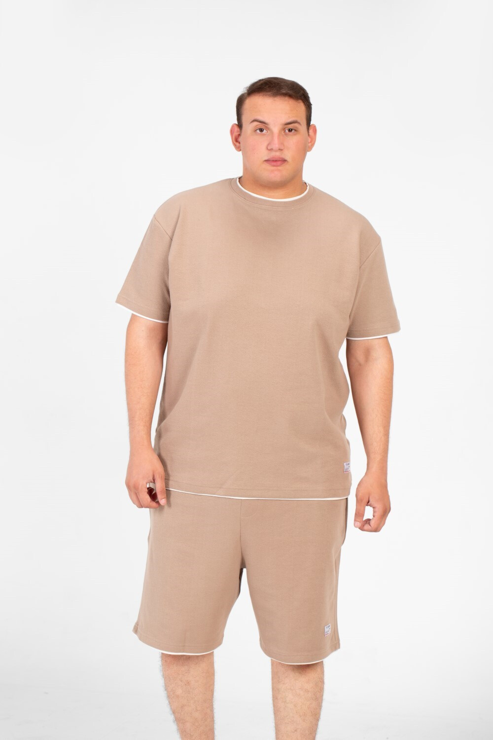 Men's Big Size Basic Fashion Outfit Set Short Sleeve T-Shirt And Short