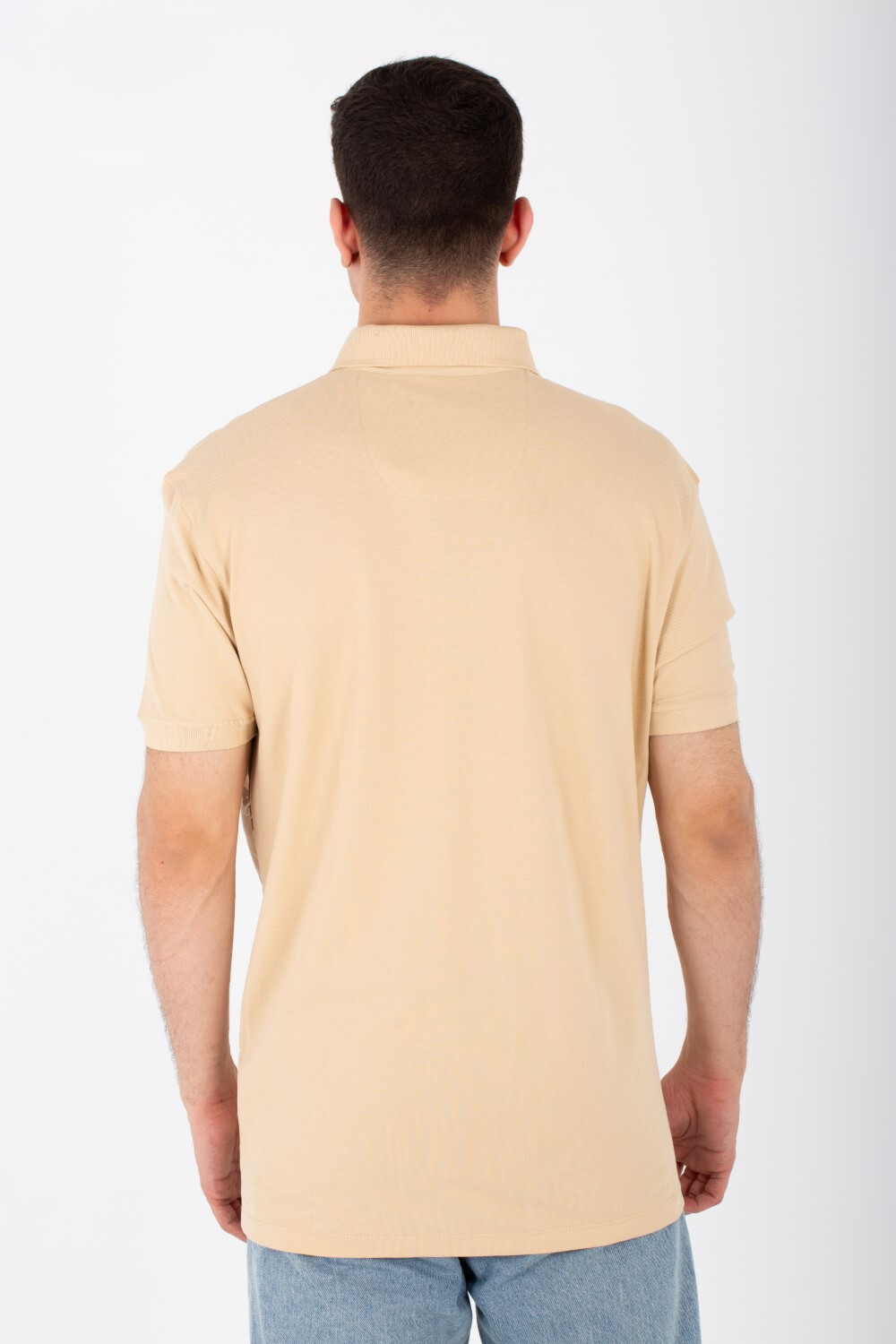 Mens Short Sleeve Slim Fit Polo T-shirt With Front Print