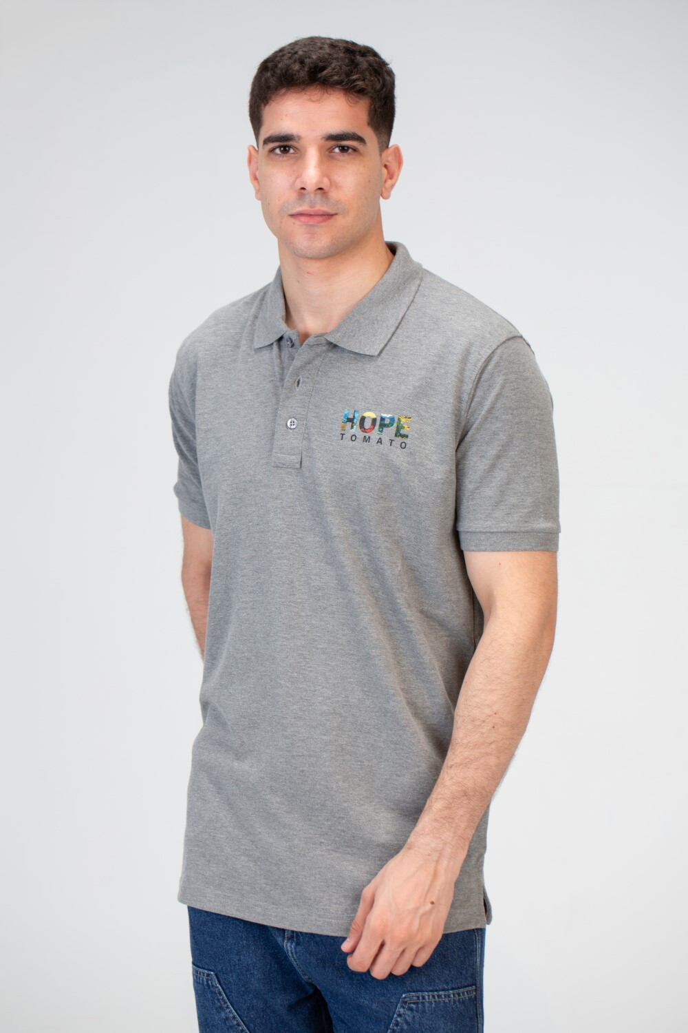 Mens Slim Fit Polo T-Shirt With Round Neck And Front & Back Print