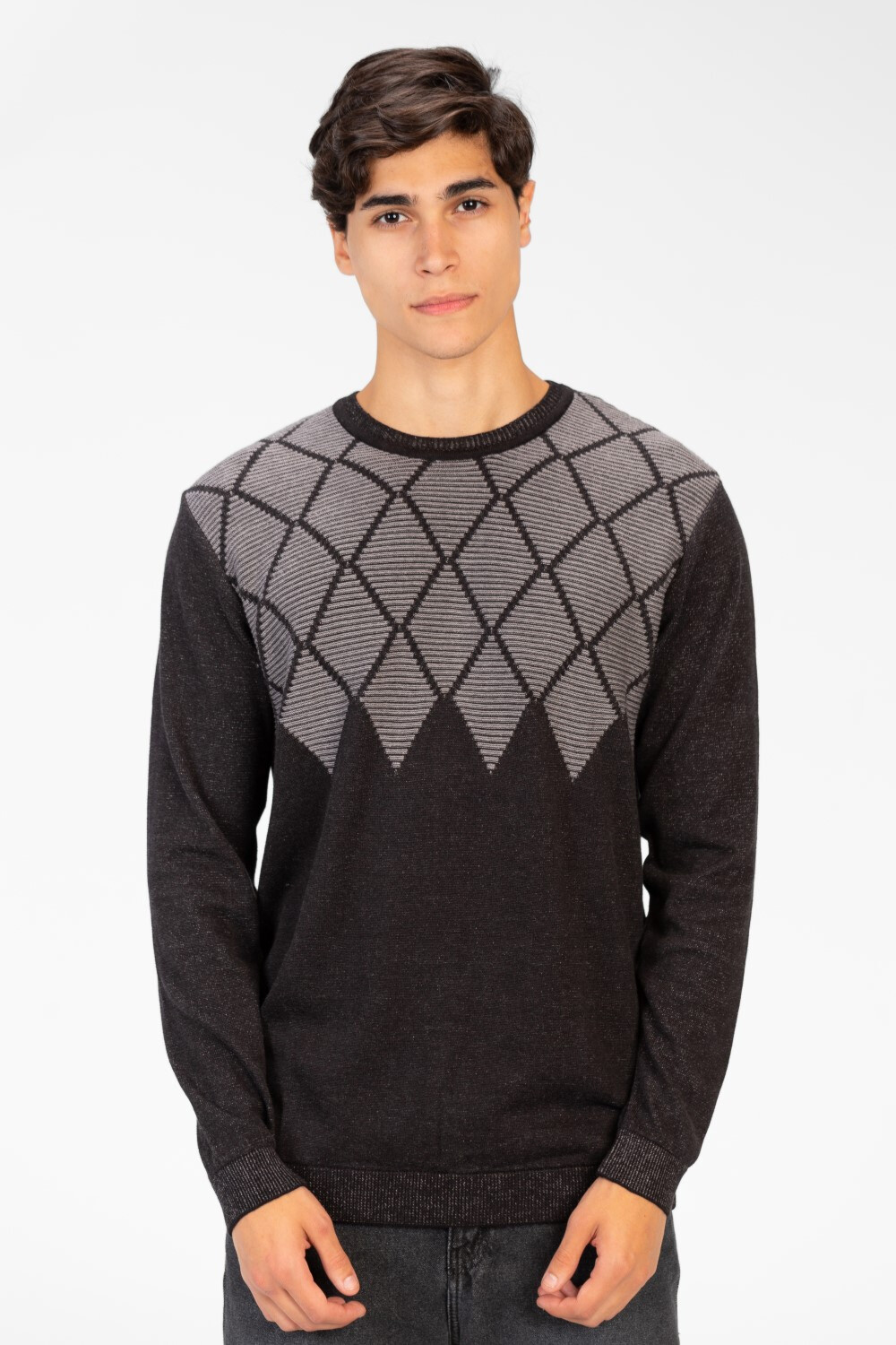 Men's Round Neck Jakar Pullover In Cotton Material