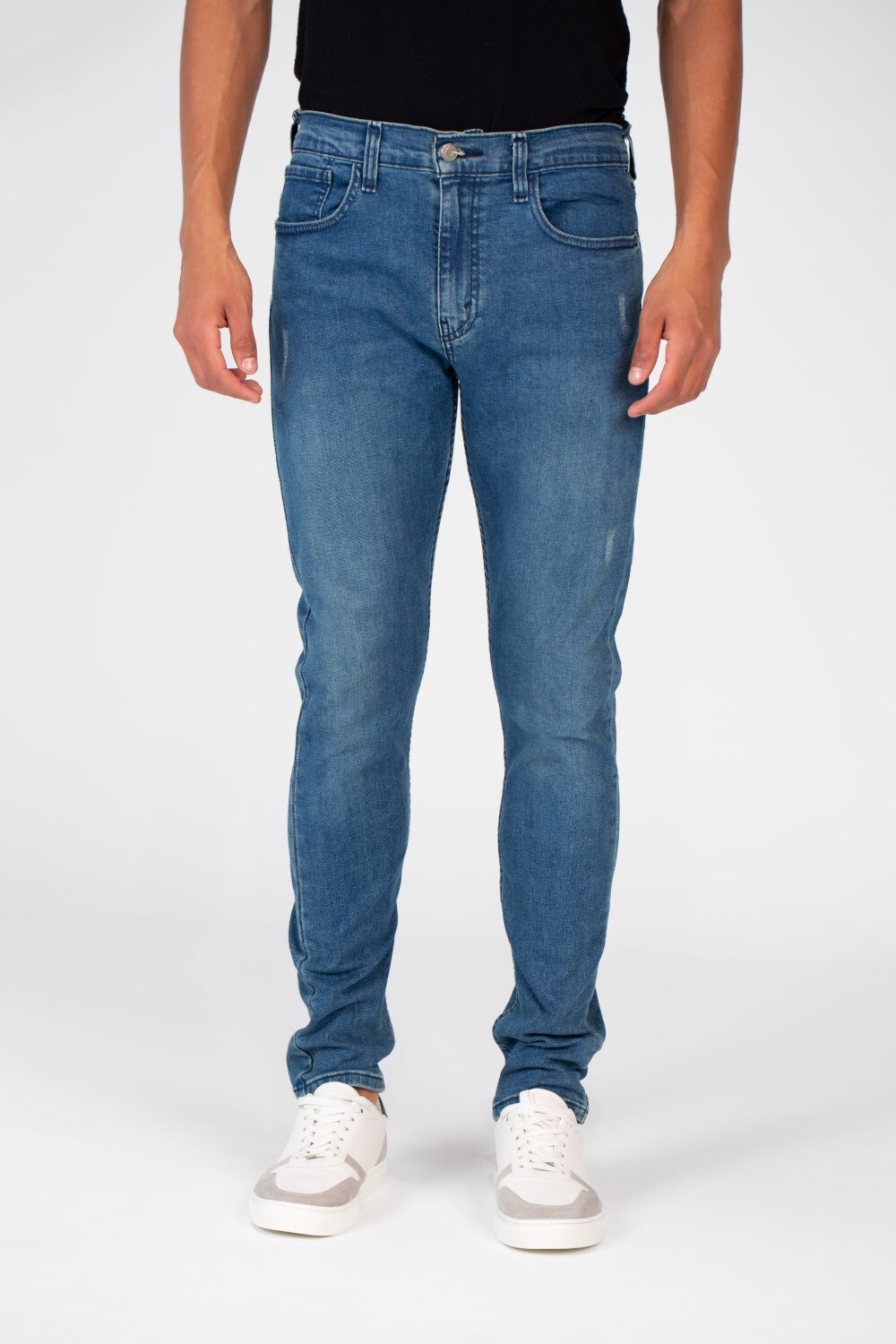 Men's Laser Skinny Jeans Pants With Five Pockets And Badge Tomato In The Back