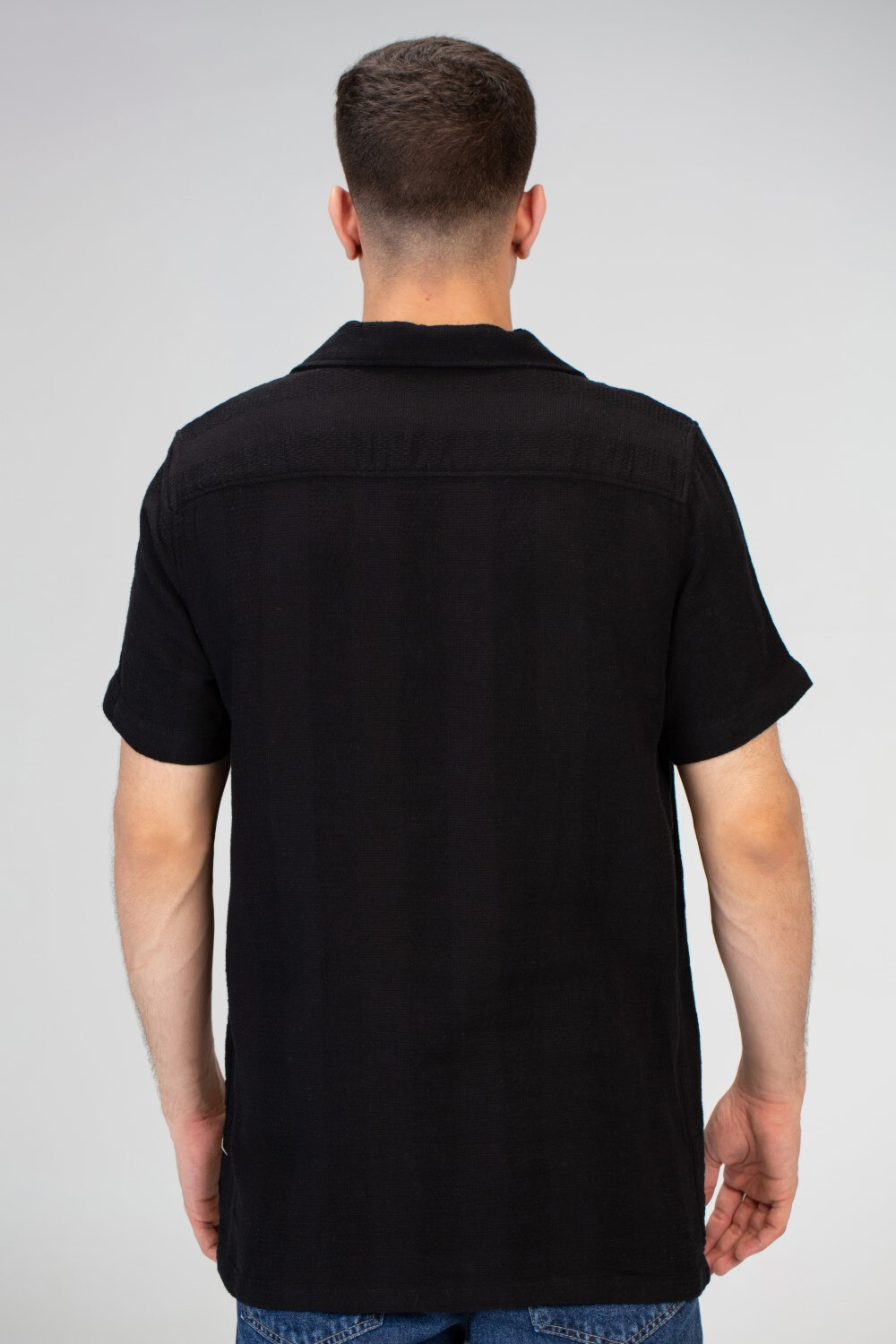 Mens Half Sleeved Slim Fit Summer Trico Shirt With Front Buttons And Practical Material