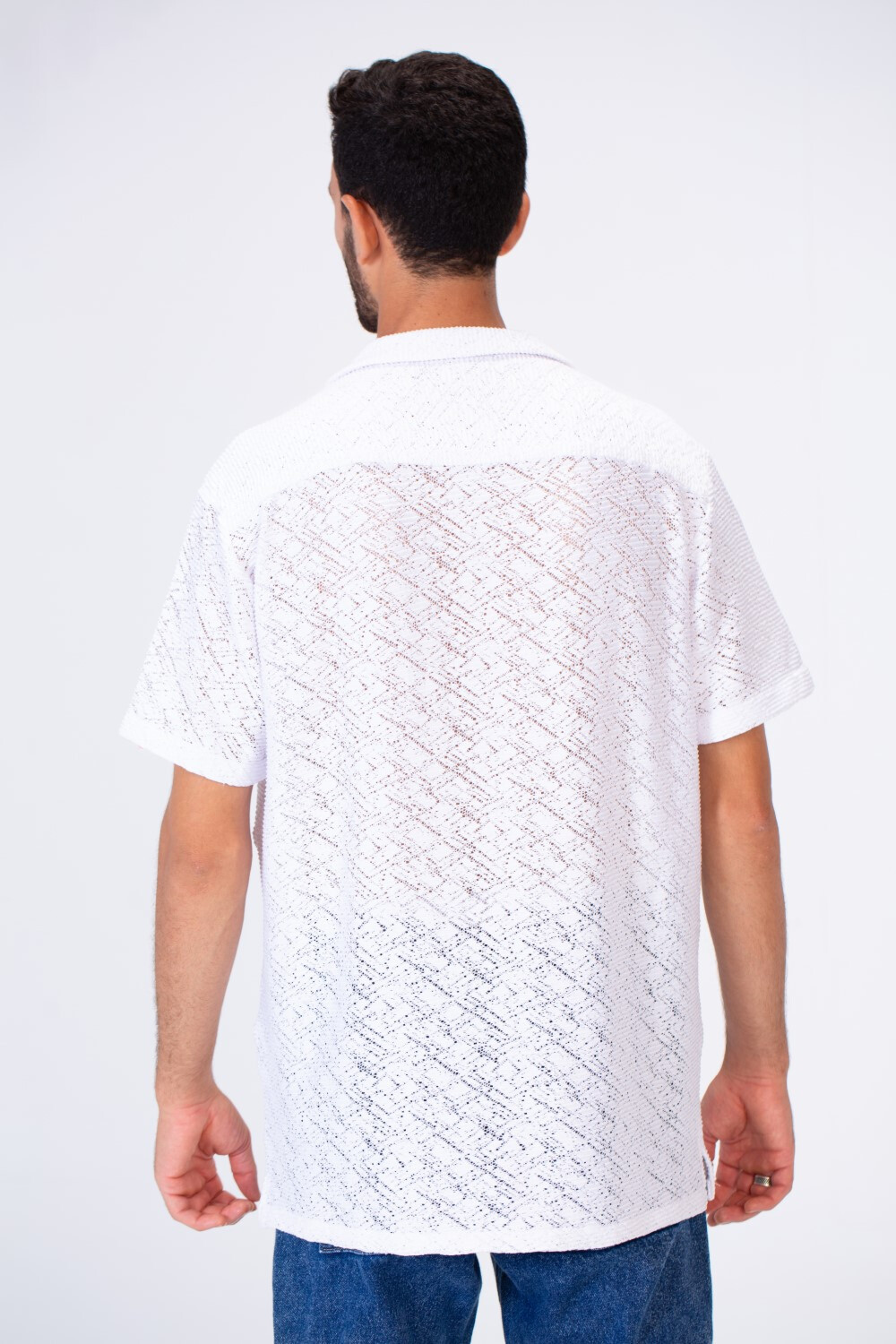 Men's Half Sleeved Slim Fit Transparent Shirt With A Modern Cut