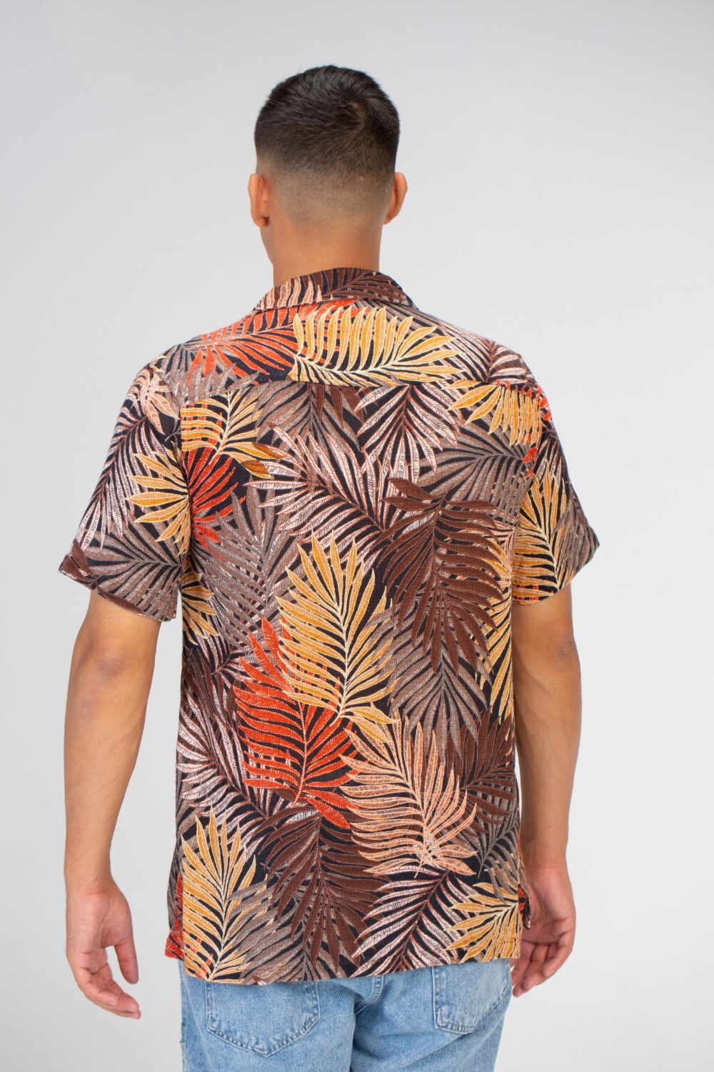 Mens Jakar Half Sleeve Shirt With Front Buttons And Full Print