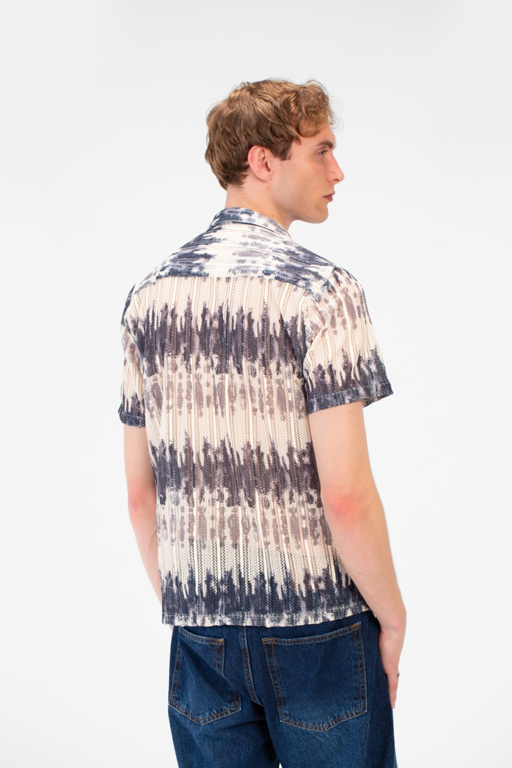 Men's Slim Fit Jakar Short Sleeve Collar Shirt