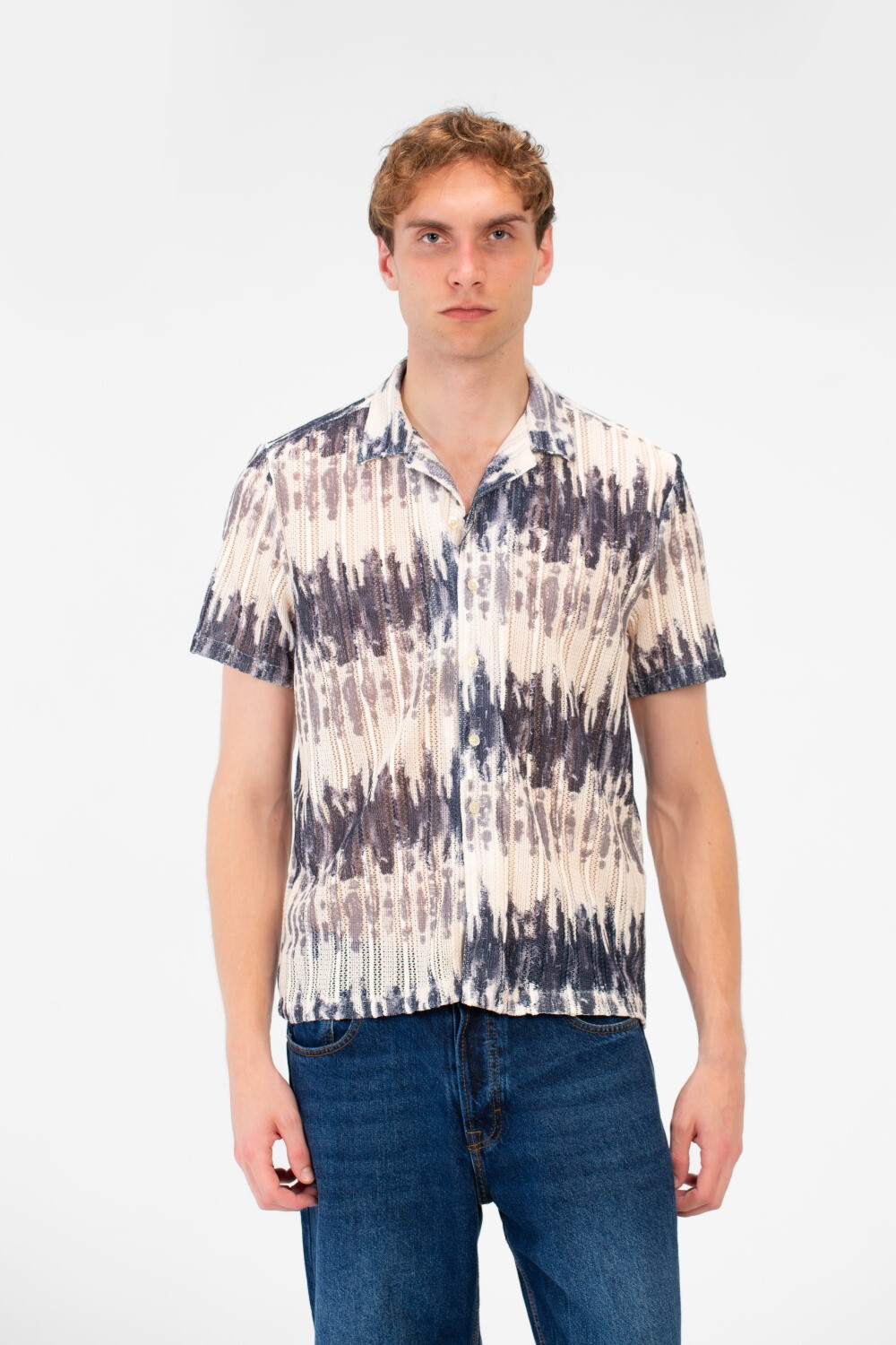 Men's Slim Fit Jakar Short Sleeve Collar Shirt