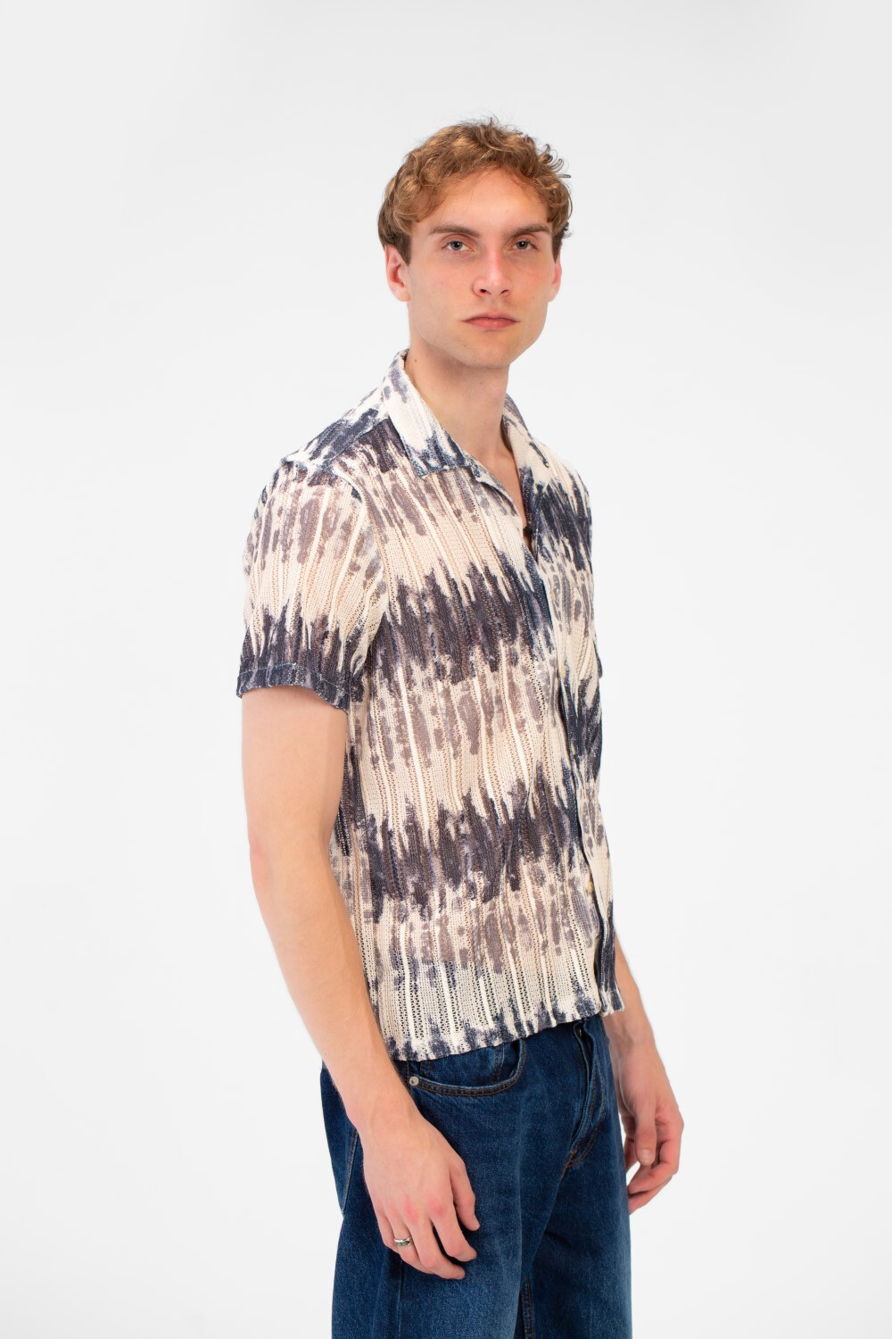 Men's Slim Fit Jakar Short Sleeve Collar Shirt