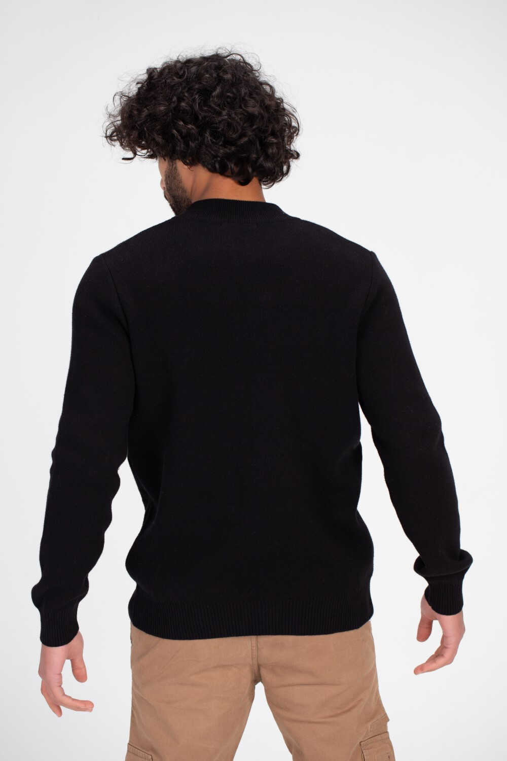 Men's Slim Fit Full Zipper Padded Basic Wool Pullover