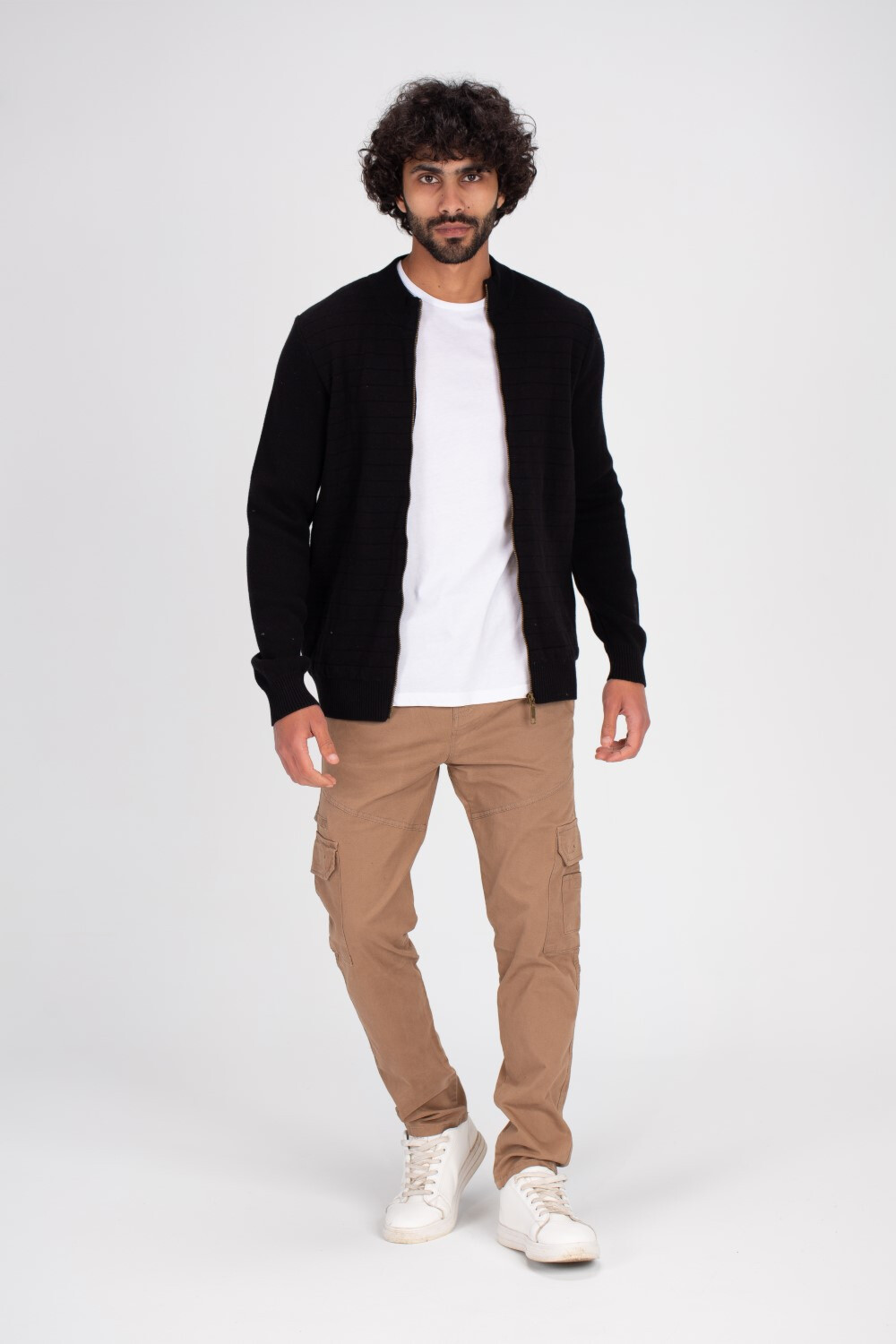 Men's Slim Fit Full Zipper Padded Basic Wool Pullover