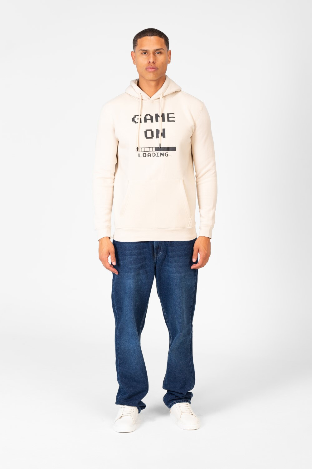 Men's Slim Fit Hoodie Sweatshirt With Text Print 1