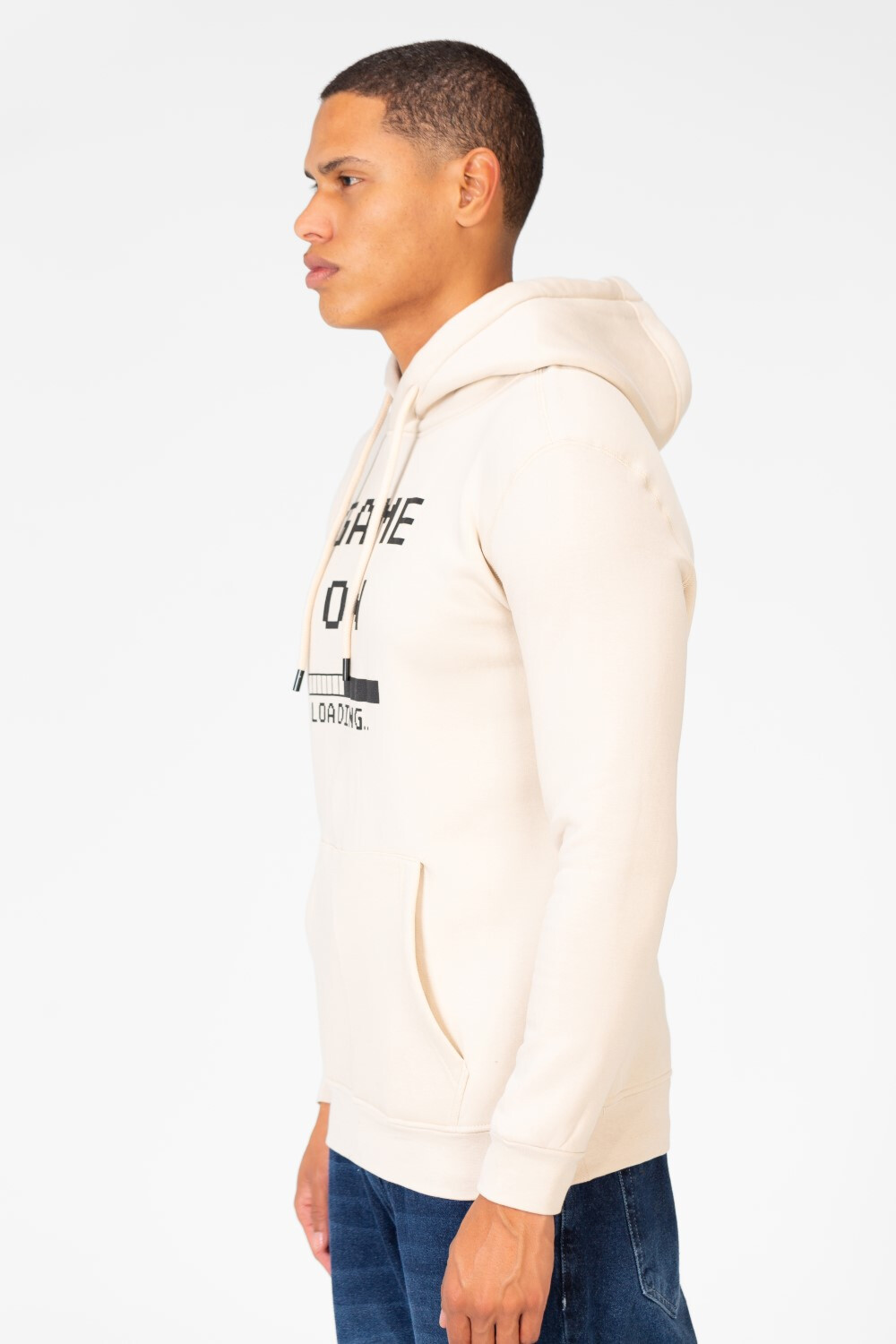 Men's Slim Fit Hoodie Sweatshirt With Text Print 1