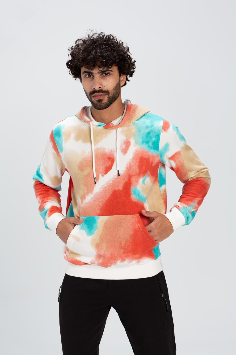 Men's Colorful Regular Fit Hoodie Melton Basic Padded Sweatshirt