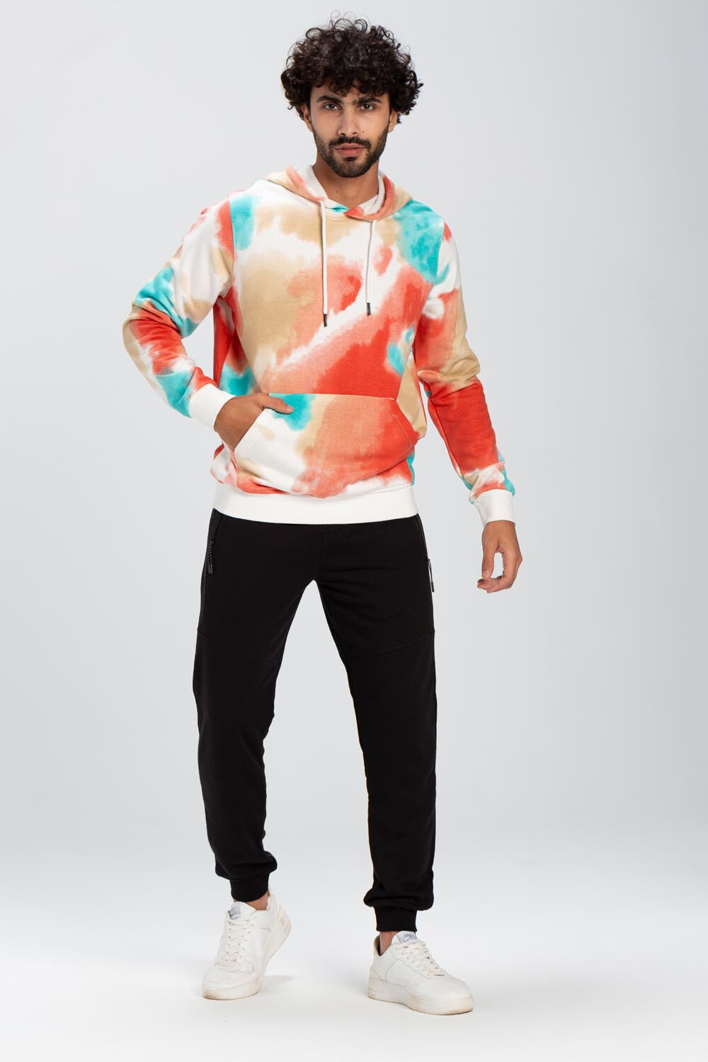 Men's Colorful Regular Fit Hoodie Melton Basic Padded Sweatshirt