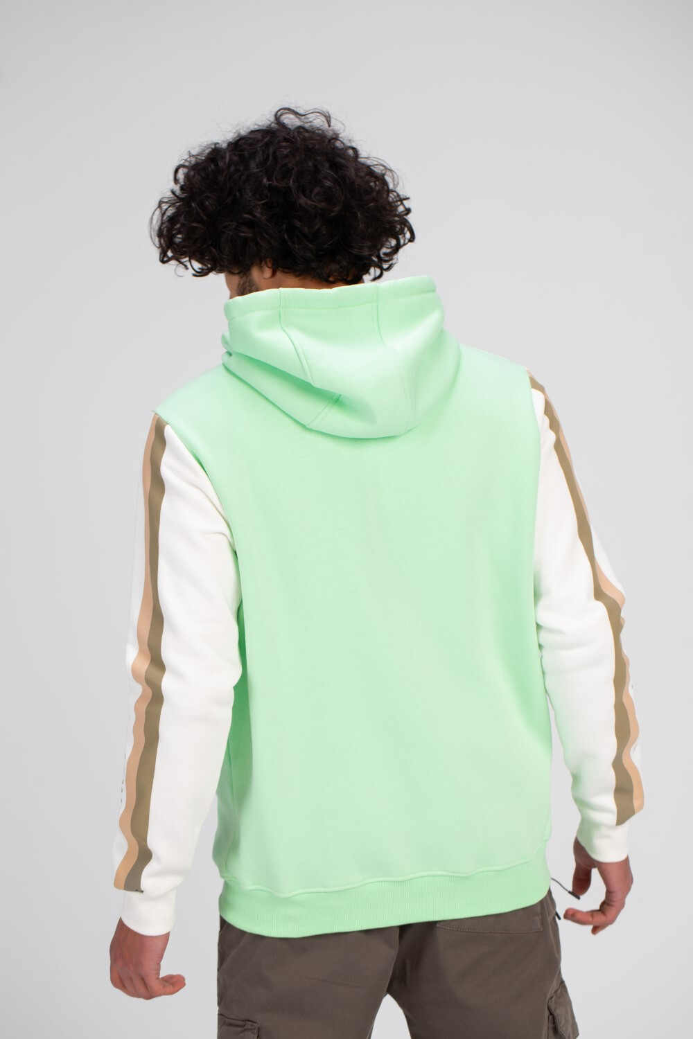 Men's Hoodie Padded Front & Sleeves Printed Hooded Sweatshirt