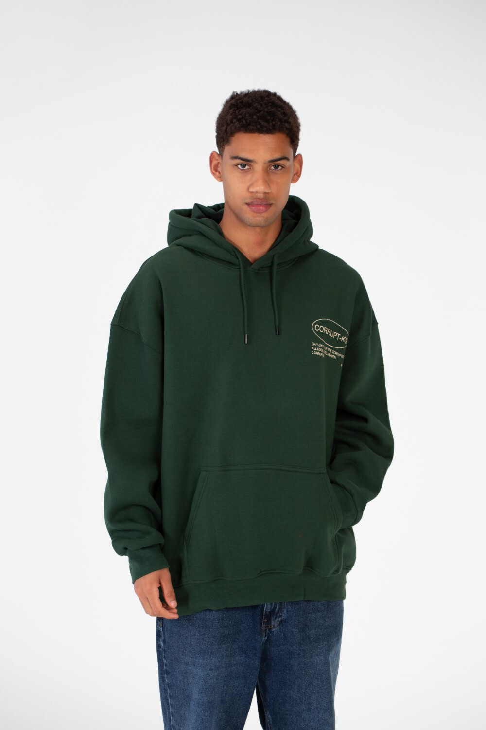 Men's Regular Fit Hooded Sweatshirt Made Of Melton Material