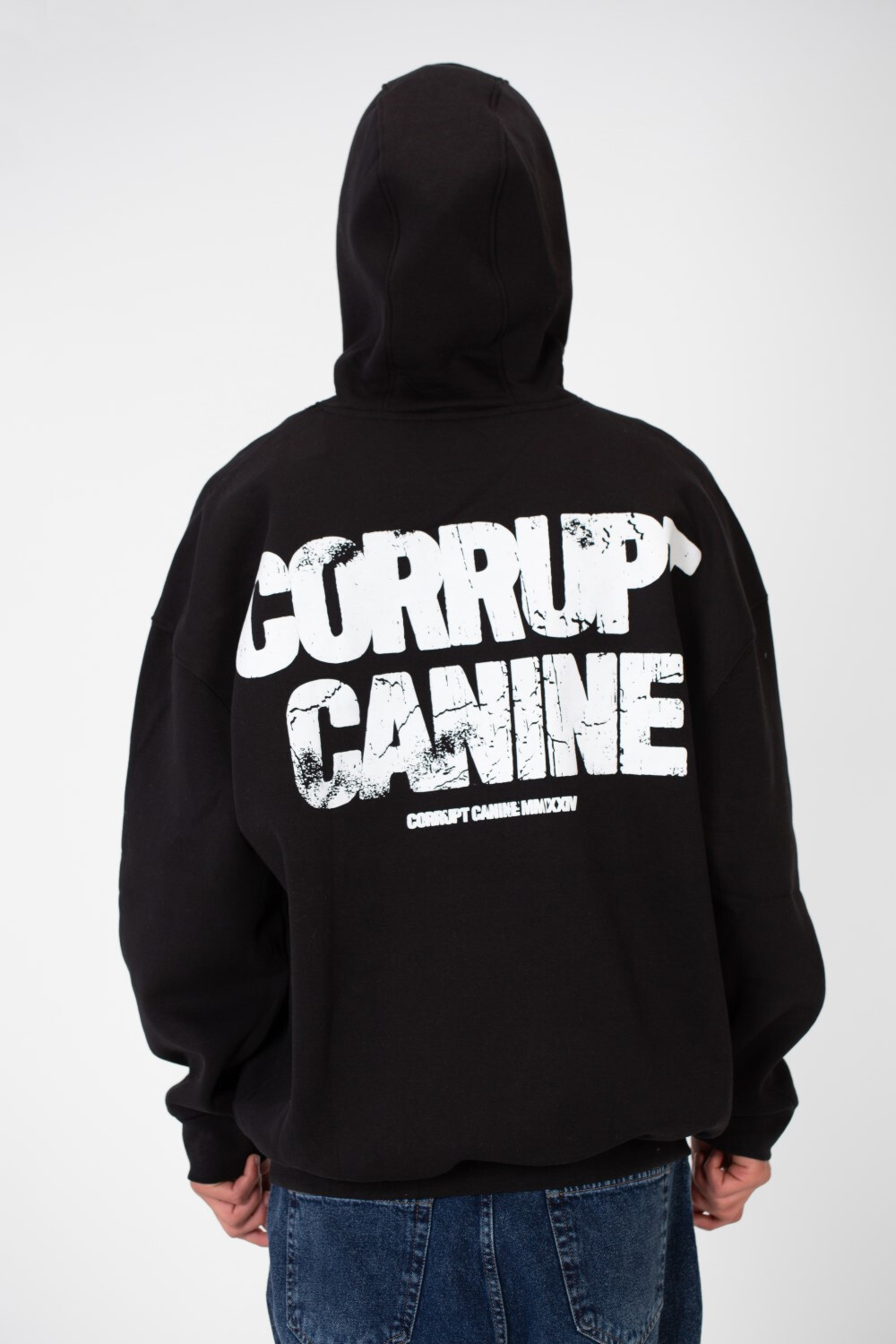 Men's Casual Oversize Hood Printed Sweatshirt With Melton Material