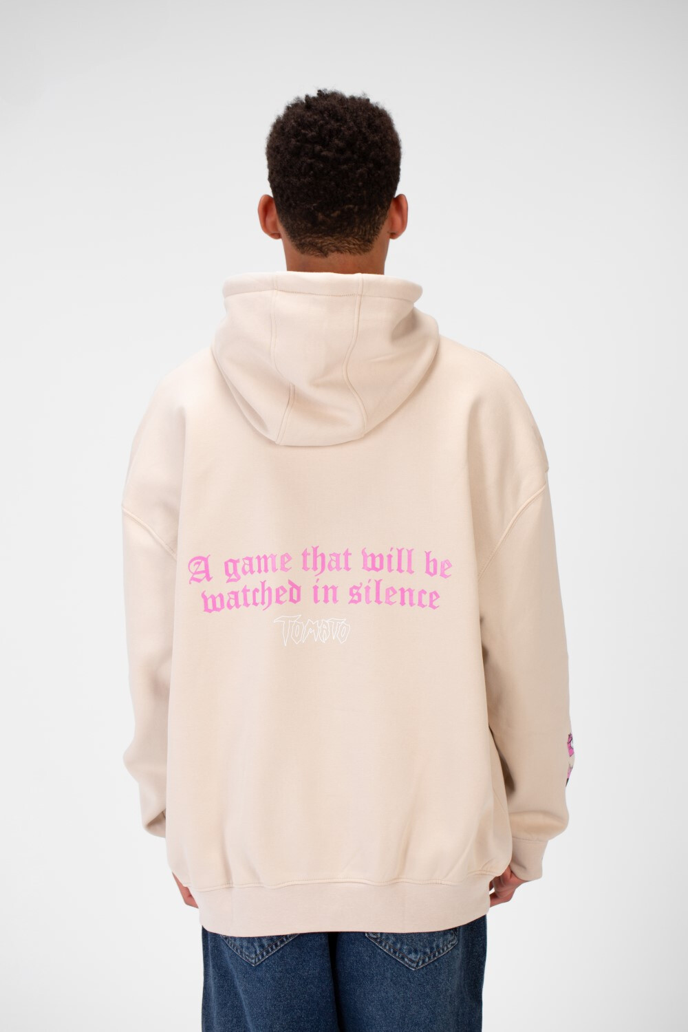 Men's Oversize Hoodie Sweatshirt Printed Melton Material