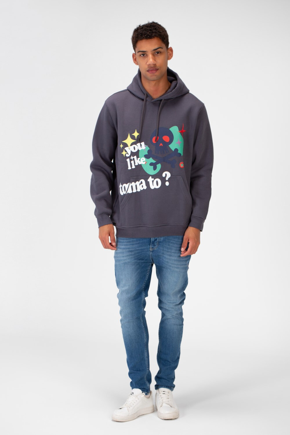 Men's Hoodie Sweatshirt Printed With A Melton Material