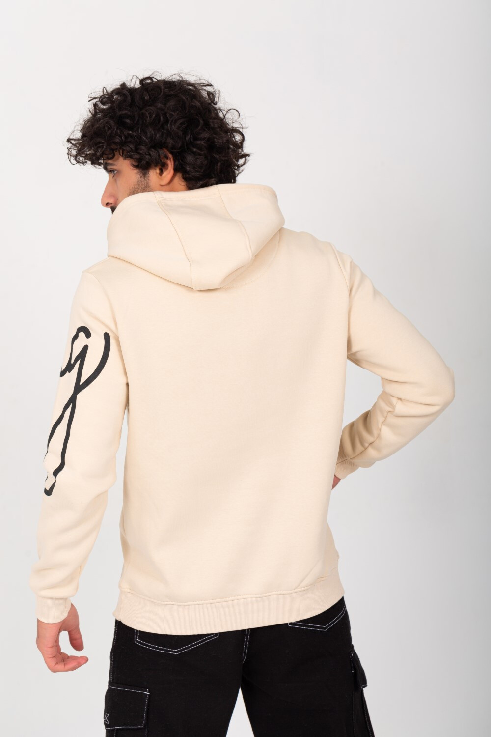 Men's Hooded Front Unique Print Hoodie Padded Sweatshirt