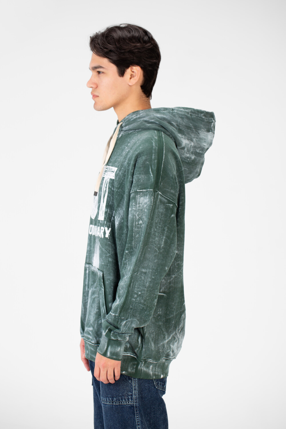 Men's Oversized Printed Hood Sweatshirt