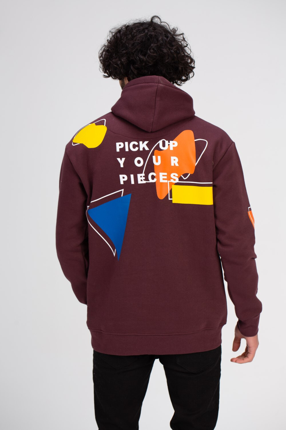 Men's Hoodie Padded Front Printed Hooded Sweatshirt