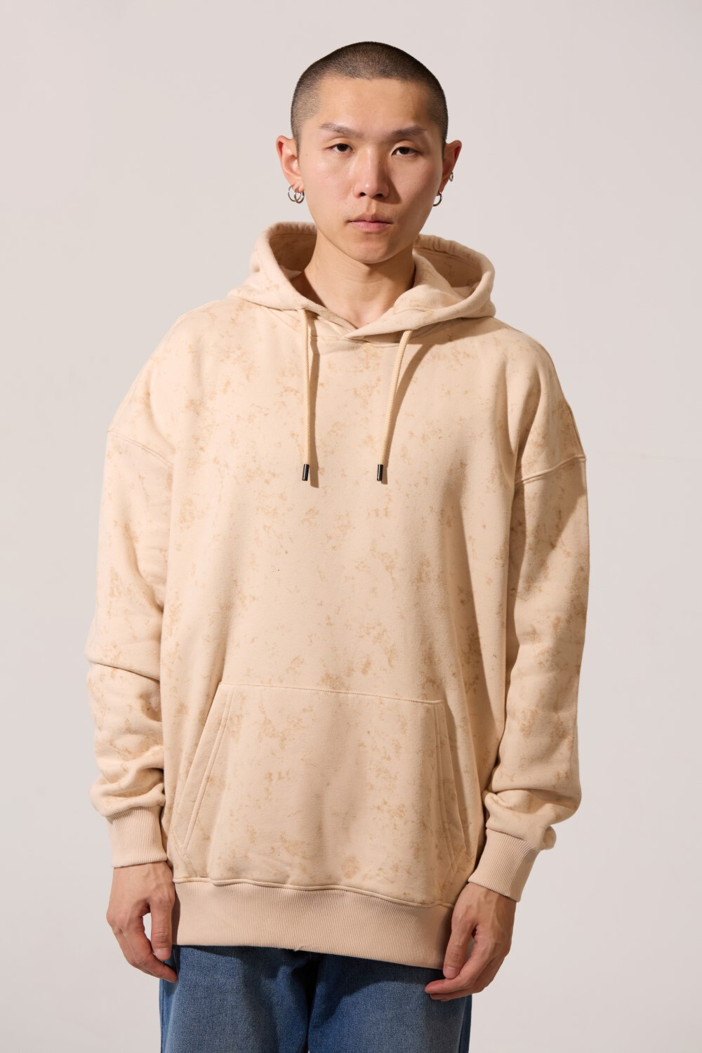 Men's Regular Fit Milton Acid Wash Hoodie Sweatshirt