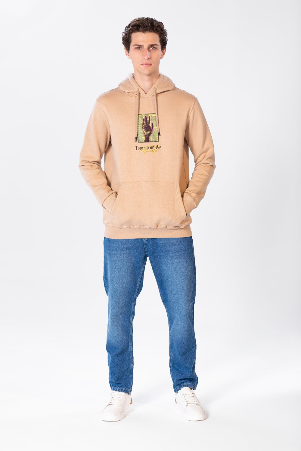 Men's Printed Hoodie Sweatshirt In Comfortable Cut