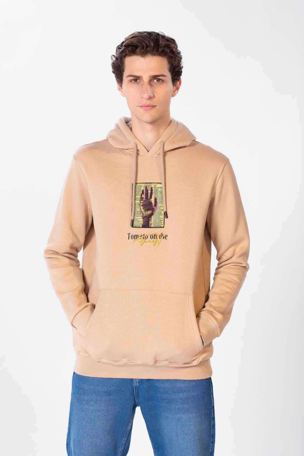 Men's Printed Hoodie Sweatshirt In Comfortable Cut