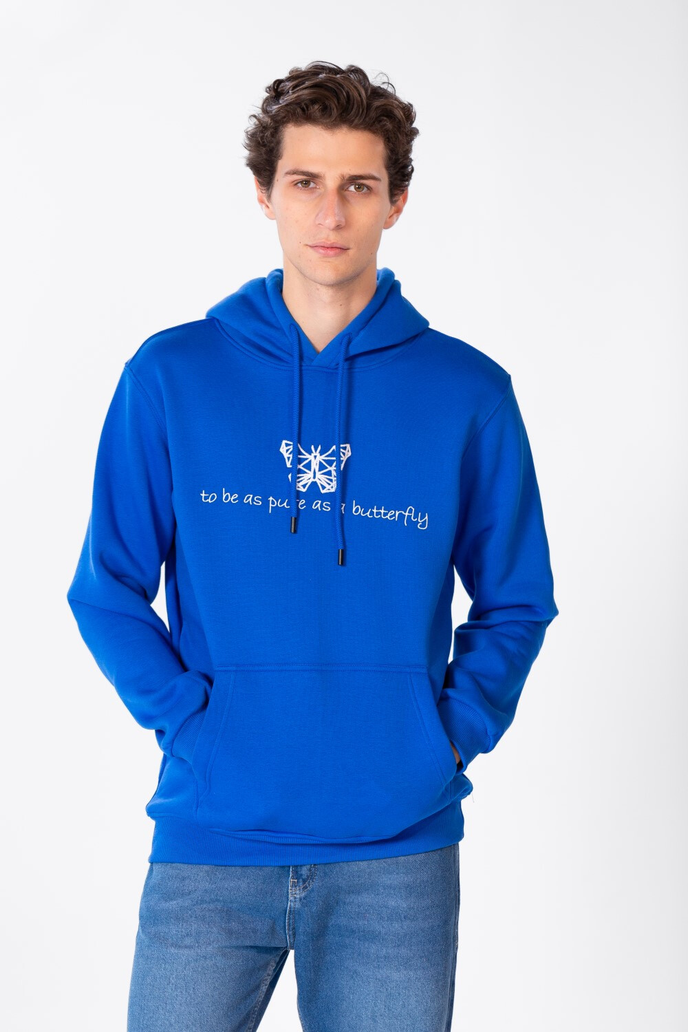 Men's Hoodie Sweatshirt With Kangaroo Pocket And Front Print
