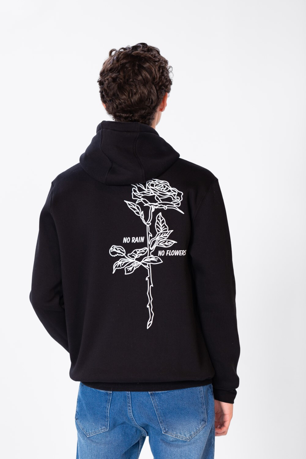 Men's Regular Fit Hoodie With Long Sleeves And Text Print