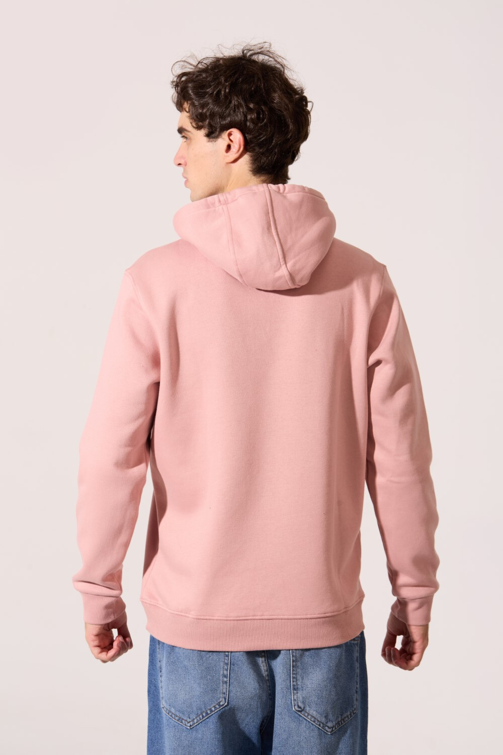 Men's Tomato Basic Plain Slim Fit Melton Long Sleeve Hooded Sweatshirt
