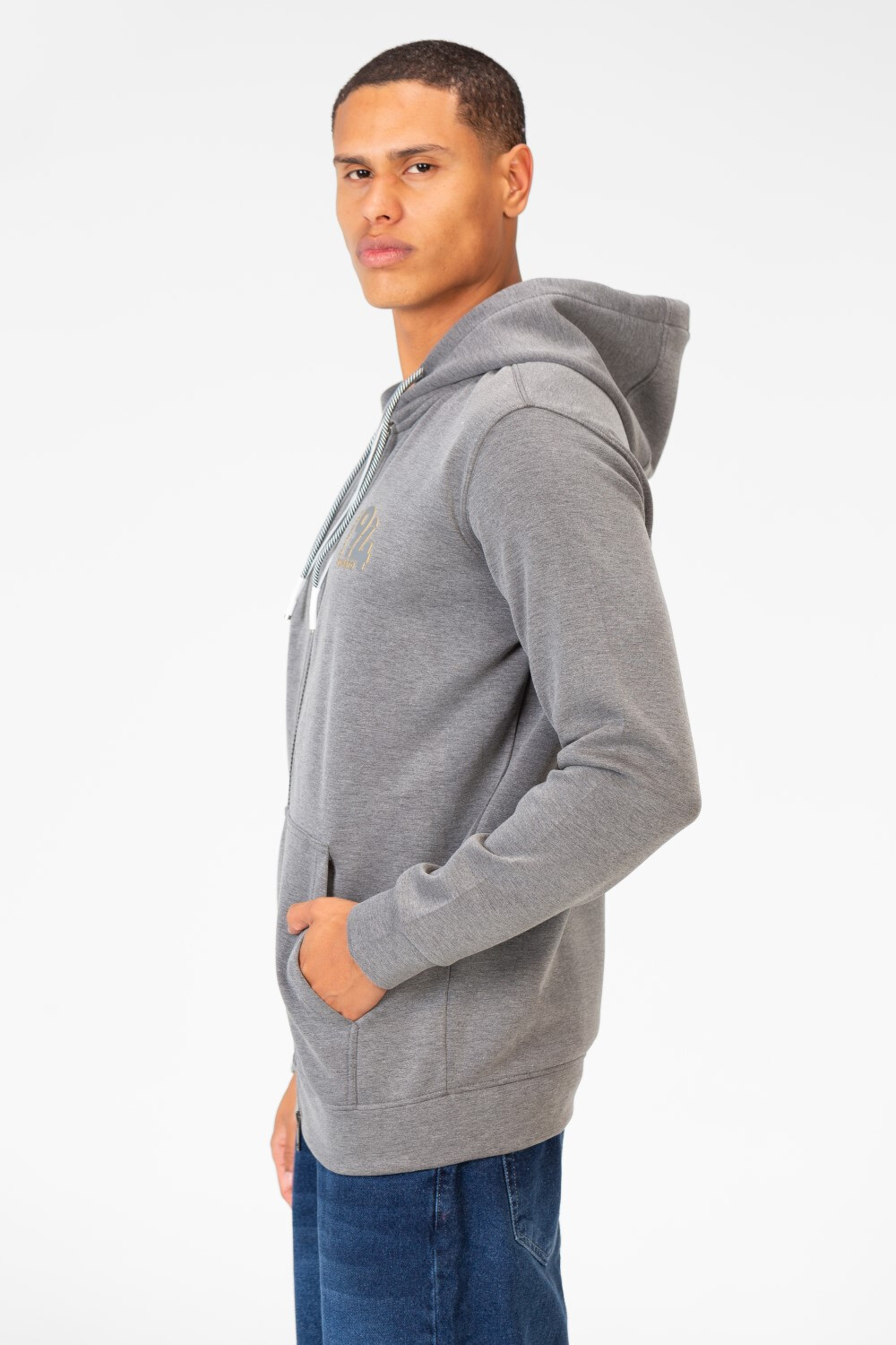 Men's Hood Sweatshirt With Full Front Zipper 1