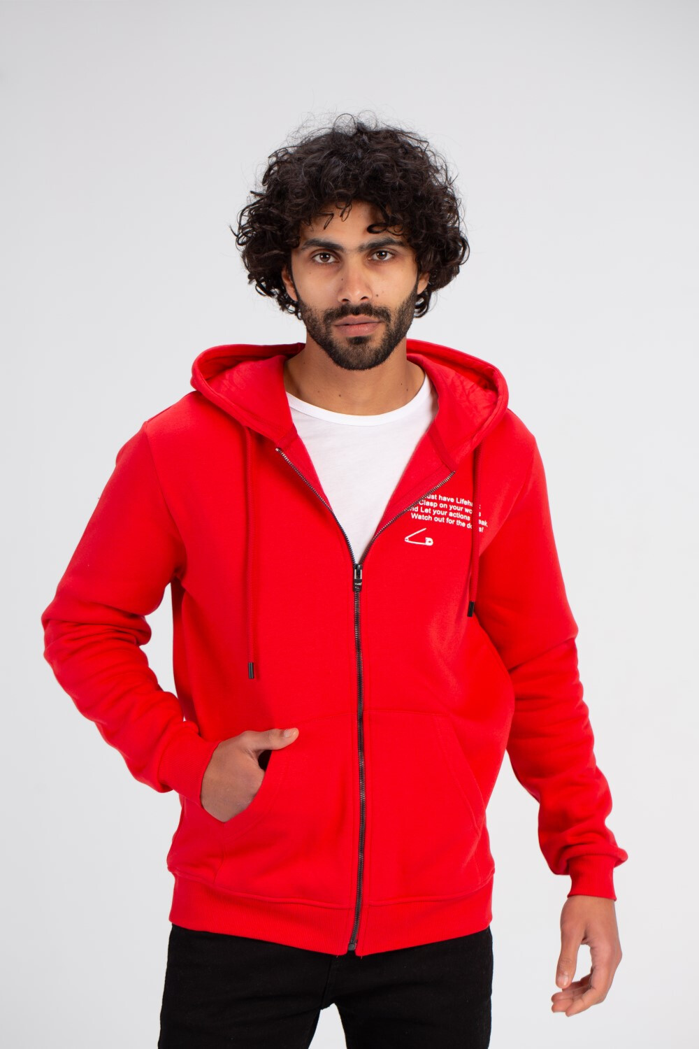 Men's Hooded Full Zipper Front & Back With Front Pockets Padded Sweatshirt
