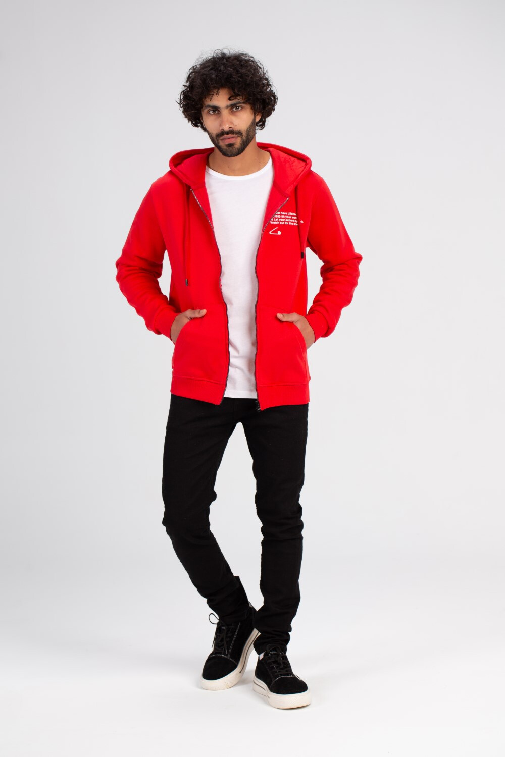 Men's Hooded Full Zipper Front & Back With Front Pockets Padded Sweatshirt