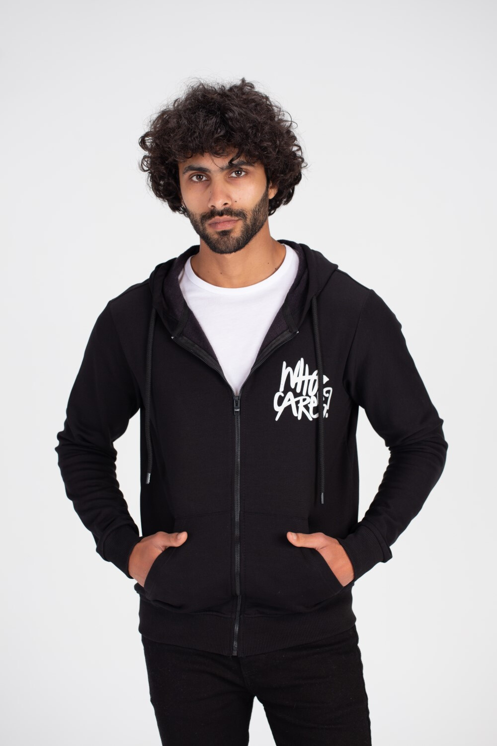 Men's Padded Hooded Front & Back Print Made Of Soft Melton Sweatshirt