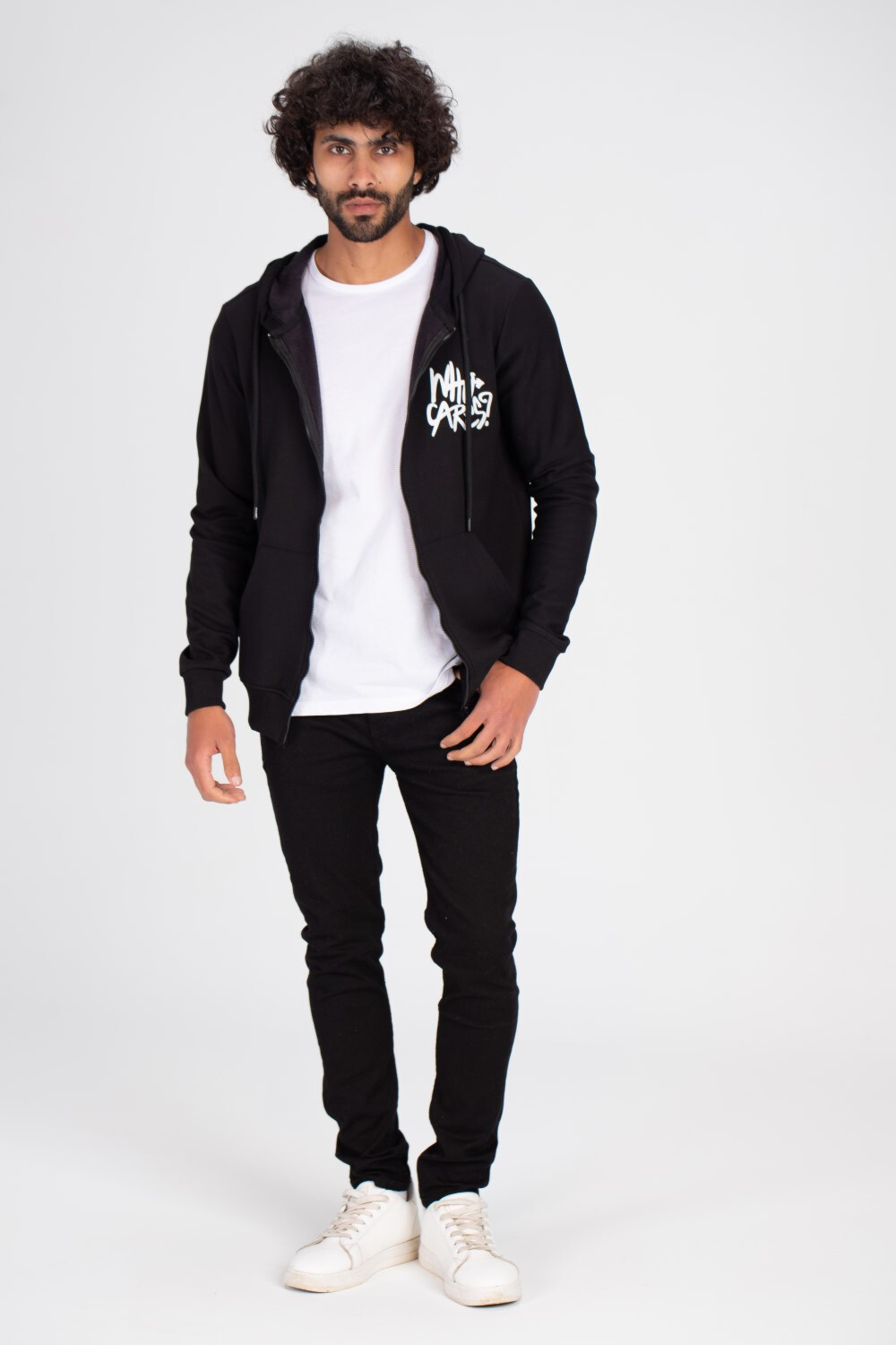 Men's Padded Hooded Front & Back Print Made Of Soft Melton Sweatshirt