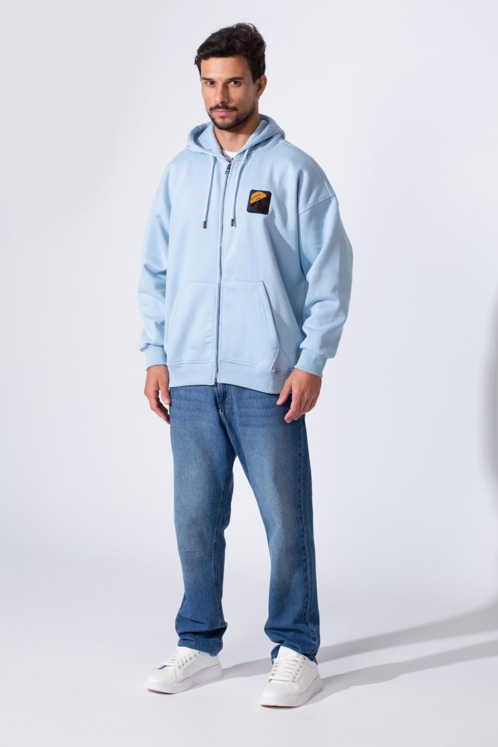 Men's Oversized Milton Zip-Up Sweatshirt With Back Print And Hood
