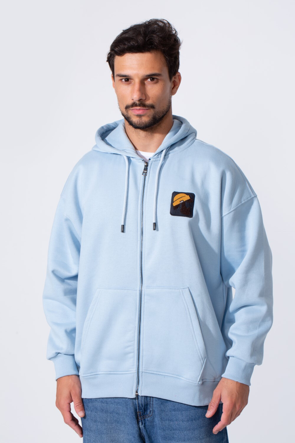 Men's Oversized Milton Zip-Up Sweatshirt With Back Print And Hood