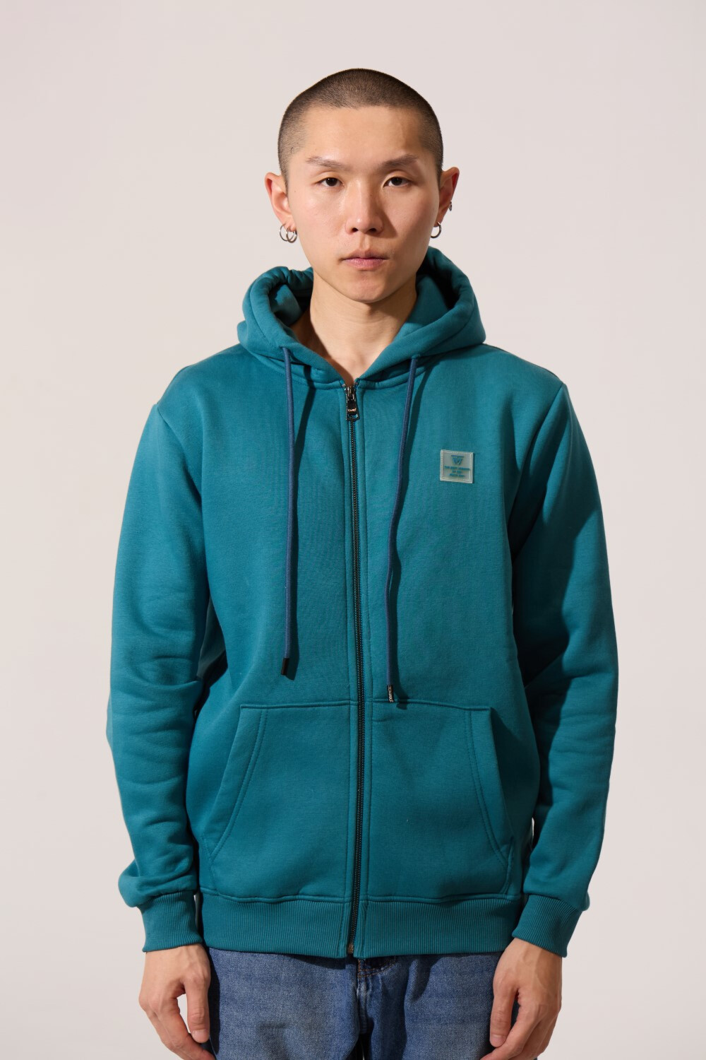 Men's Tomato Slim Fit Front Full Zip Long Sleeve Sweatshirt