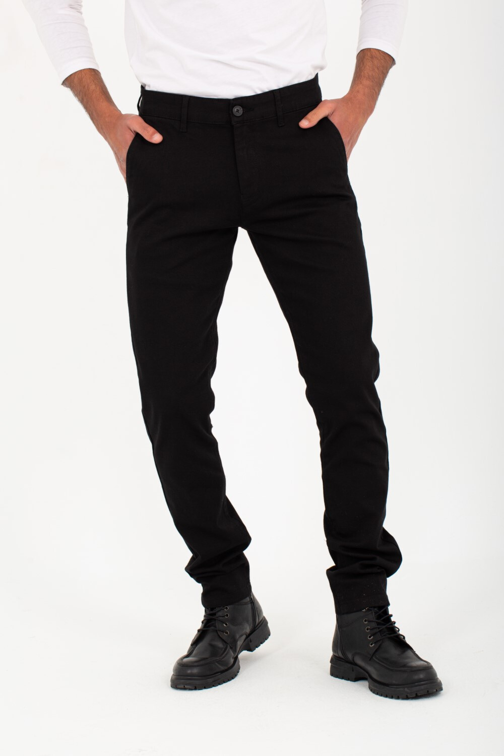 Men's Basic Slim Fit Gabardines Pants Five Pockets