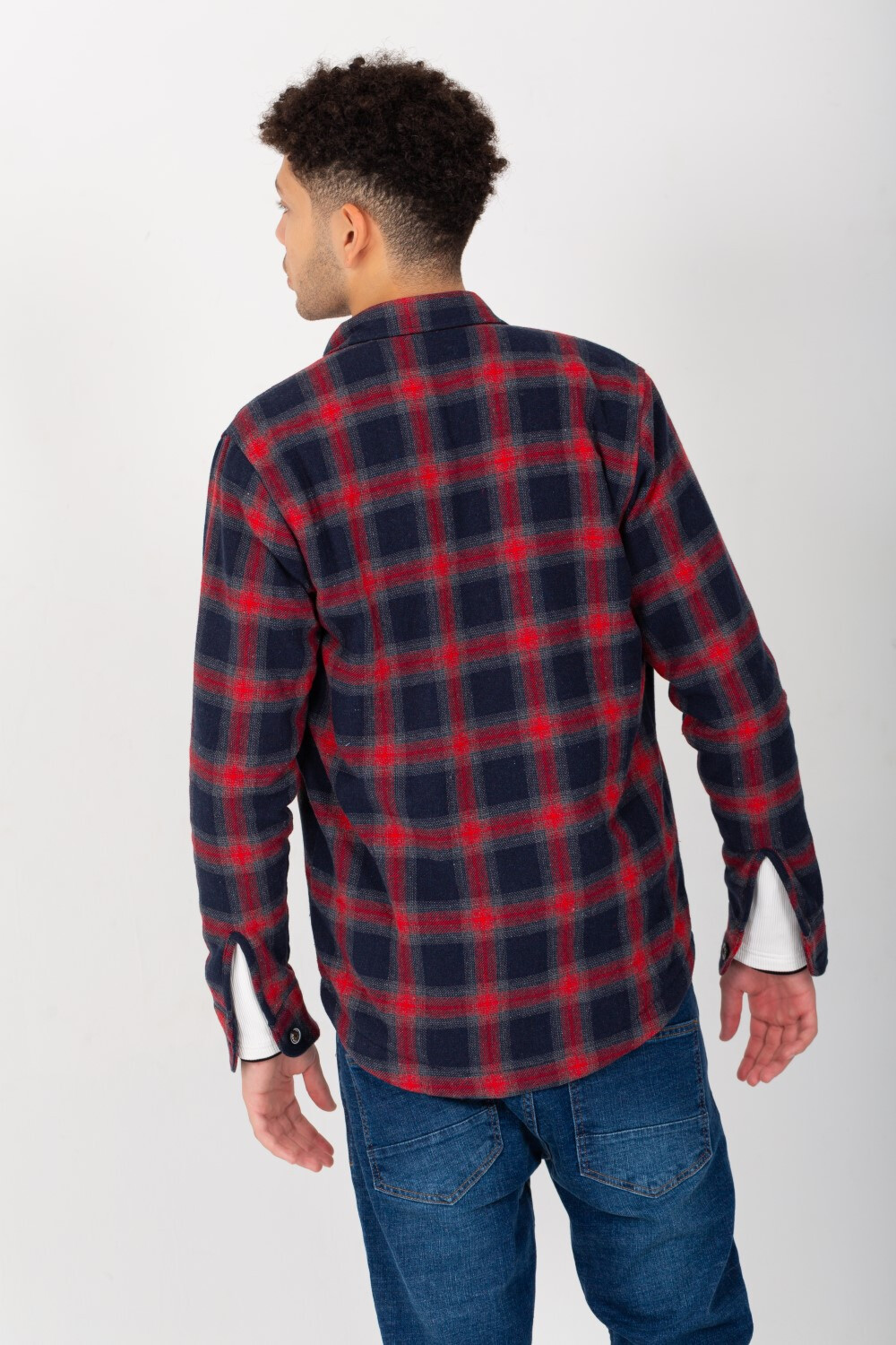 Men's Padded Checked Regular Fit With Two Front Pockets Shirt
