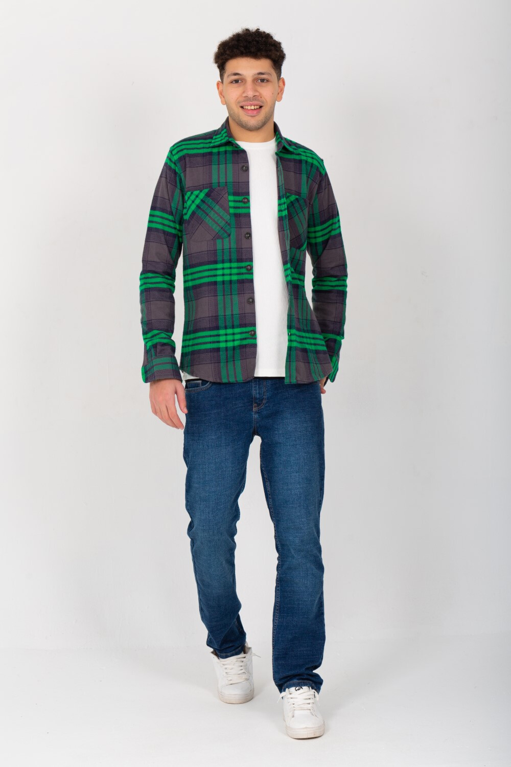 Men's Checked Regular Fit With Two Front Pockets Unique Style Shirt