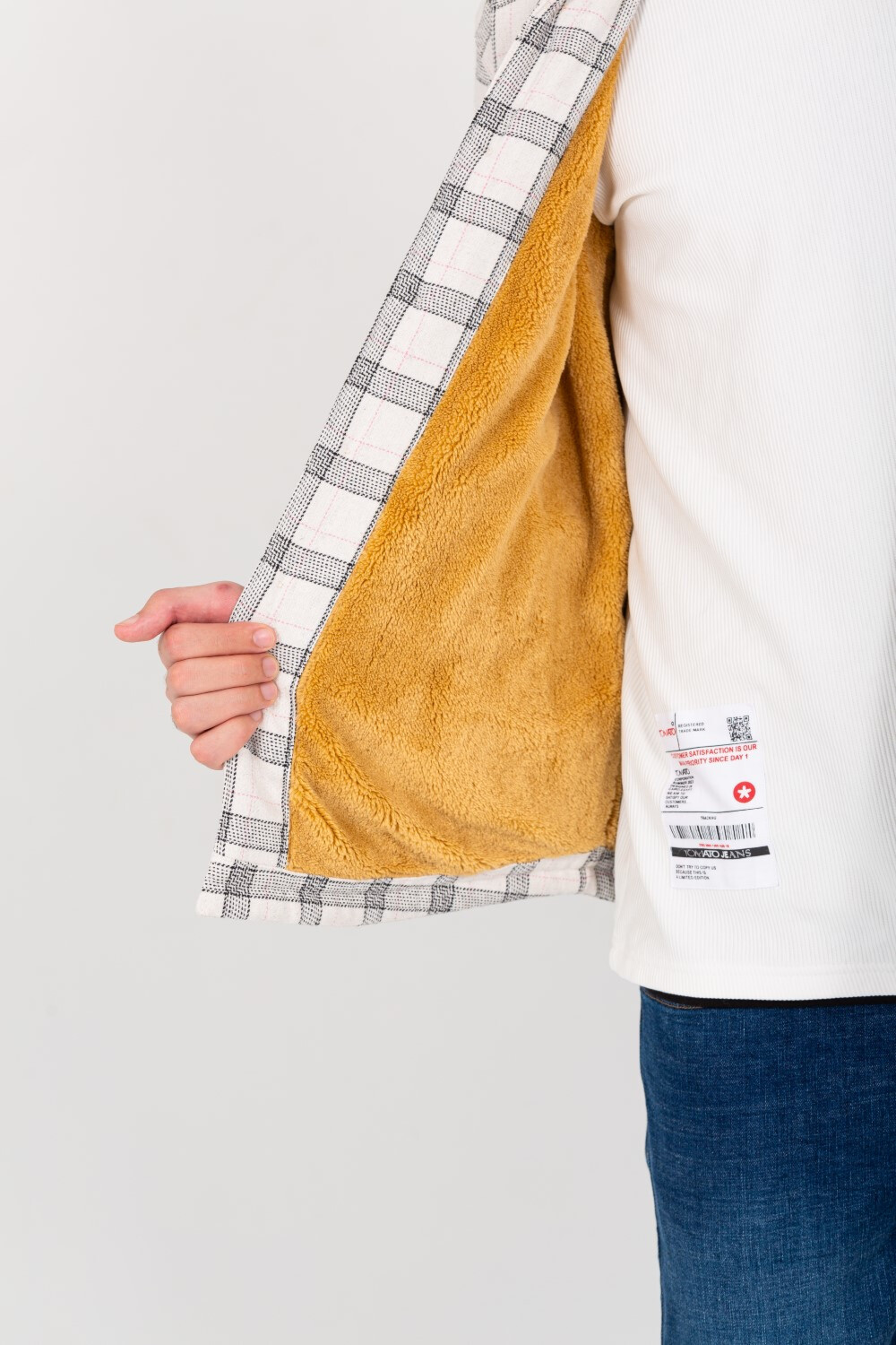 Men's Padded Fur Checked Regular Fit With Two Front Pockets Shirt