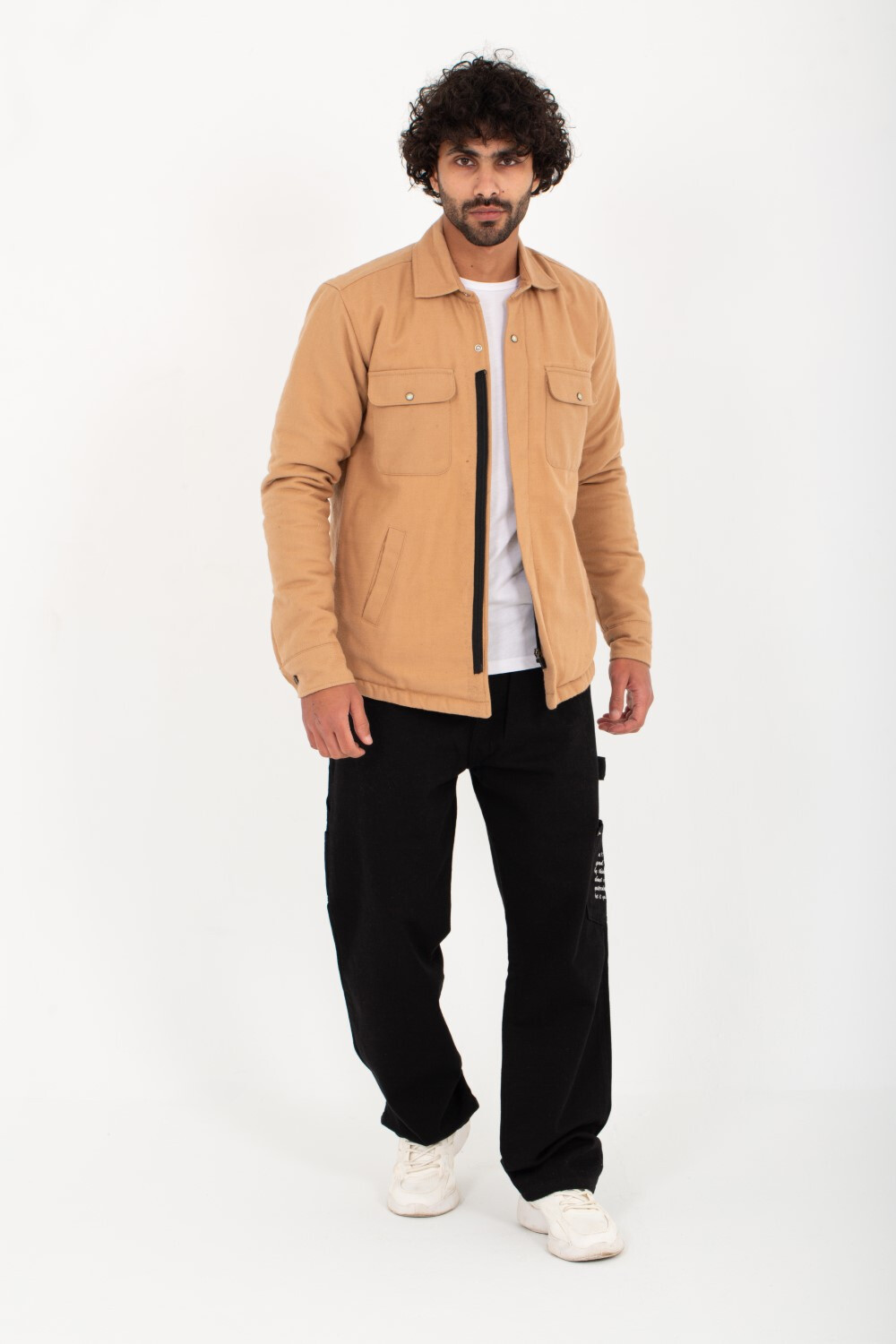 Men's Regular Fit Padded Soft Wool Front Pockets Shirt