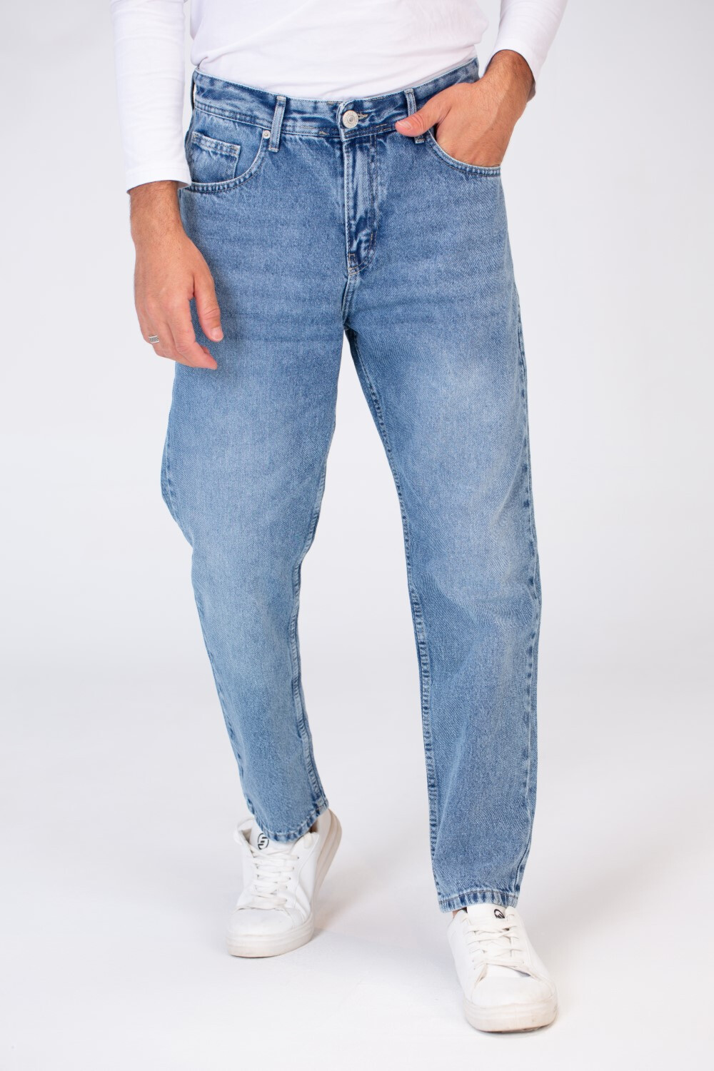 Mens Wide Leg Oversize Basic Jeans Pants for Everyday Wear