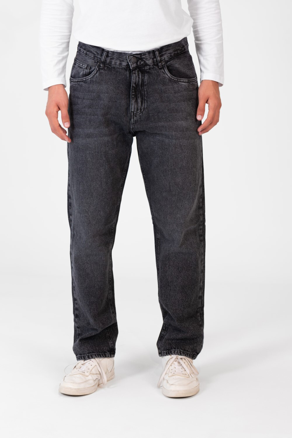 Men's Wide Leg Jeans Pants With Five Pockets And Button Front