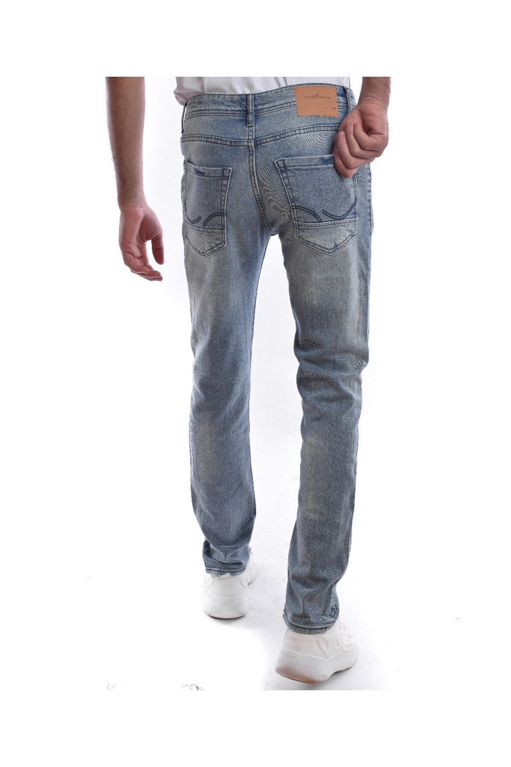 Men's Basic Slim Fit Jeans Pants Five Pockets Dirty
